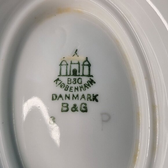 Bing & Grondahl Copenhagen Seagull Gravy Boat Attached Underplate Seahorse - Picture 4 of 4